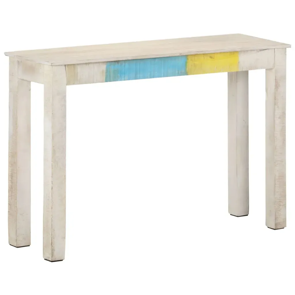 Console Table White 115x35x77 cm Rough Mango Wood Price
