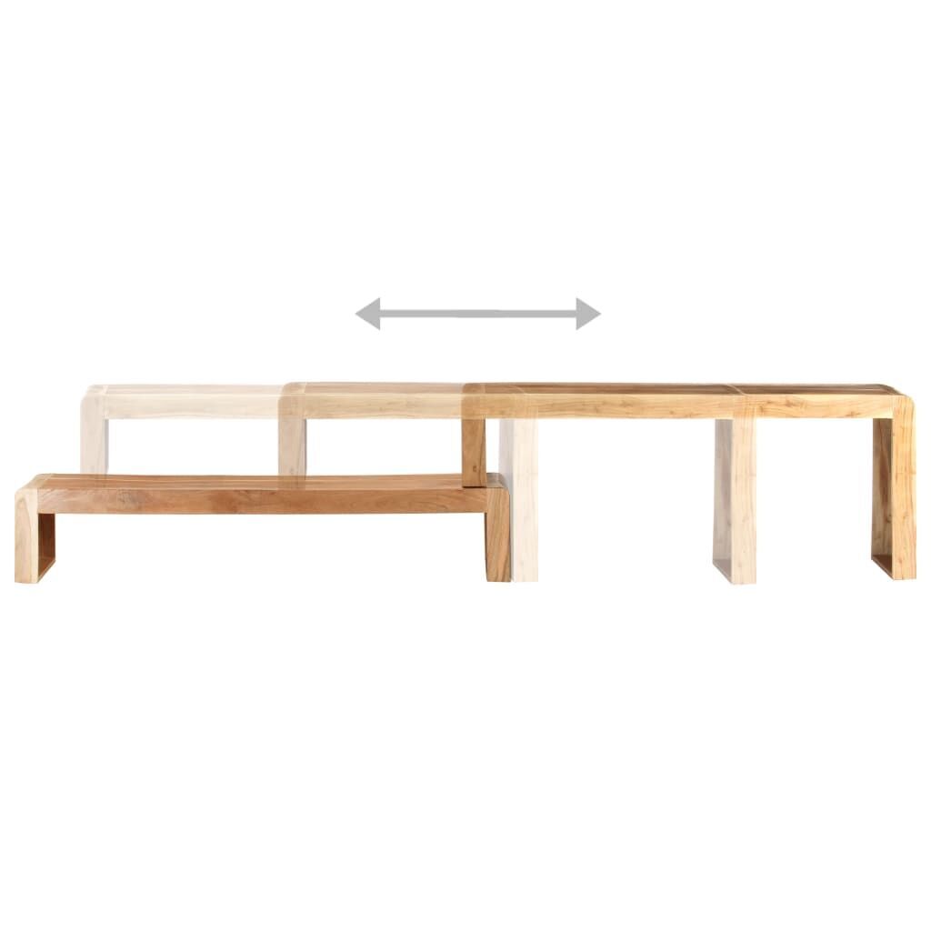 2 Piece TV Cabinet Solid Acacia Wood Price