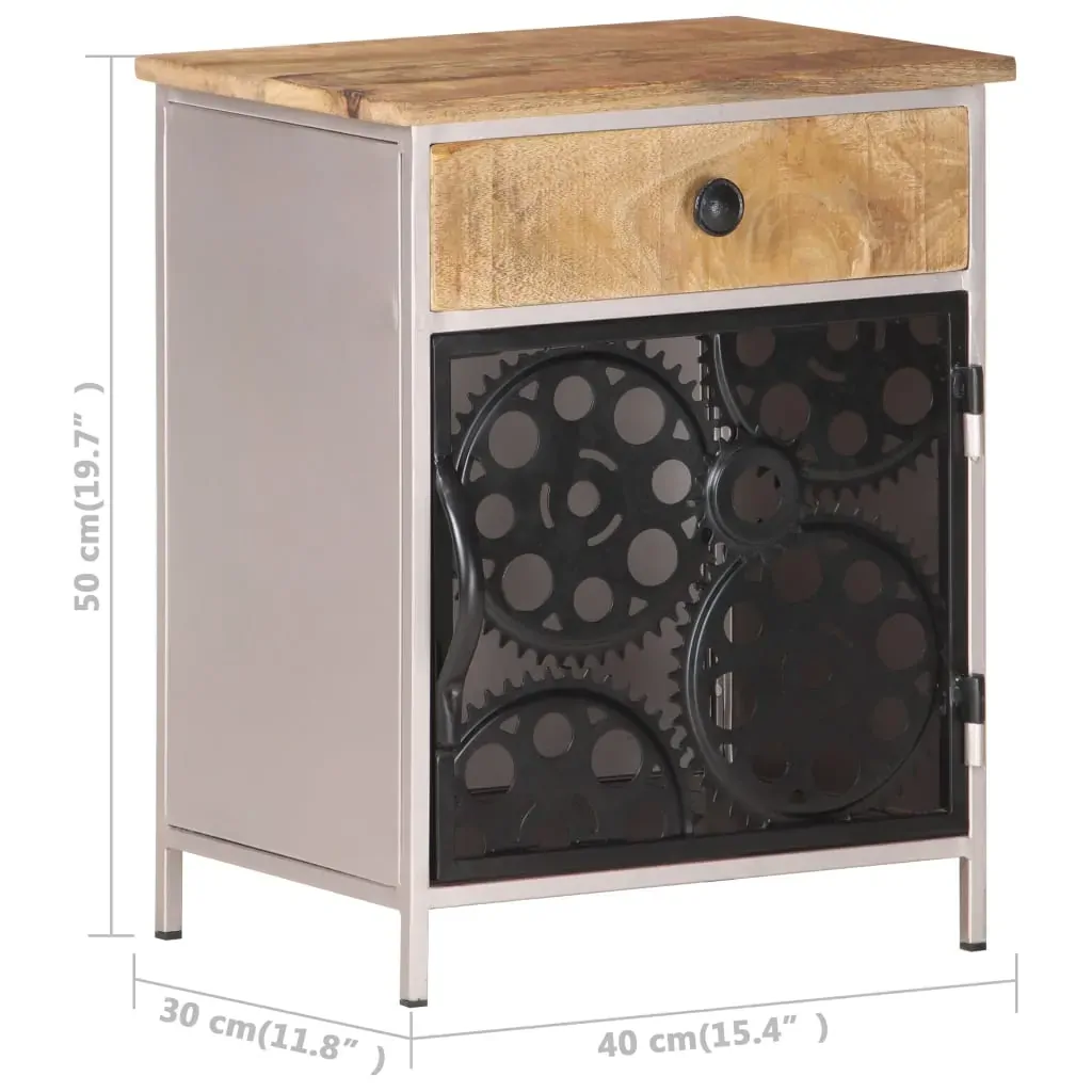 Bedside Cabinet 40x30x50 cm Rough Mango Wood Price