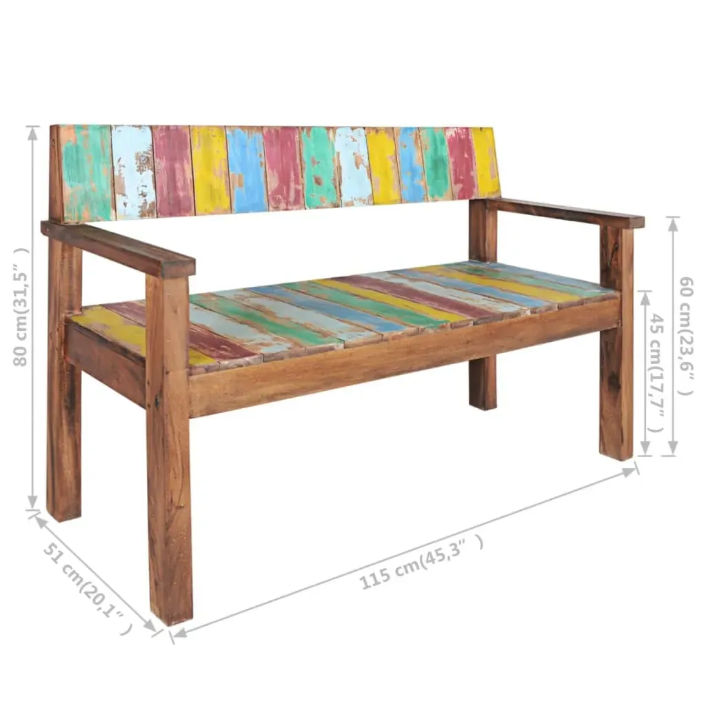 Bench 115 cm Solid Reclaimed Wood Price