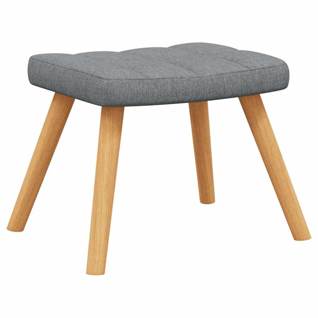 Rocking Chair with a Stool Light Grey Fabric Price