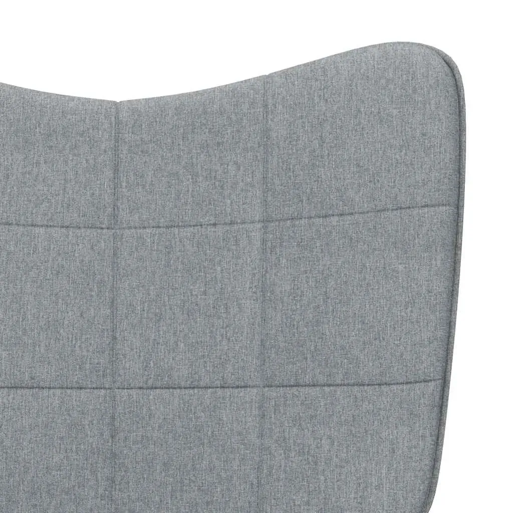 Rocking Chair with a Stool Light Grey Fabric Price