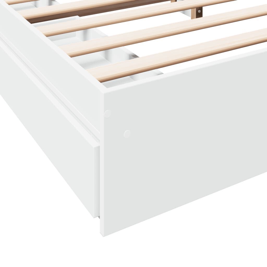 Bed Frame with Drawers without Mattress White 183x203 cm King Price
