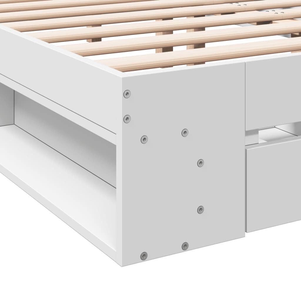Bed Frame with Drawers without Mattress White 150x200 cm Price