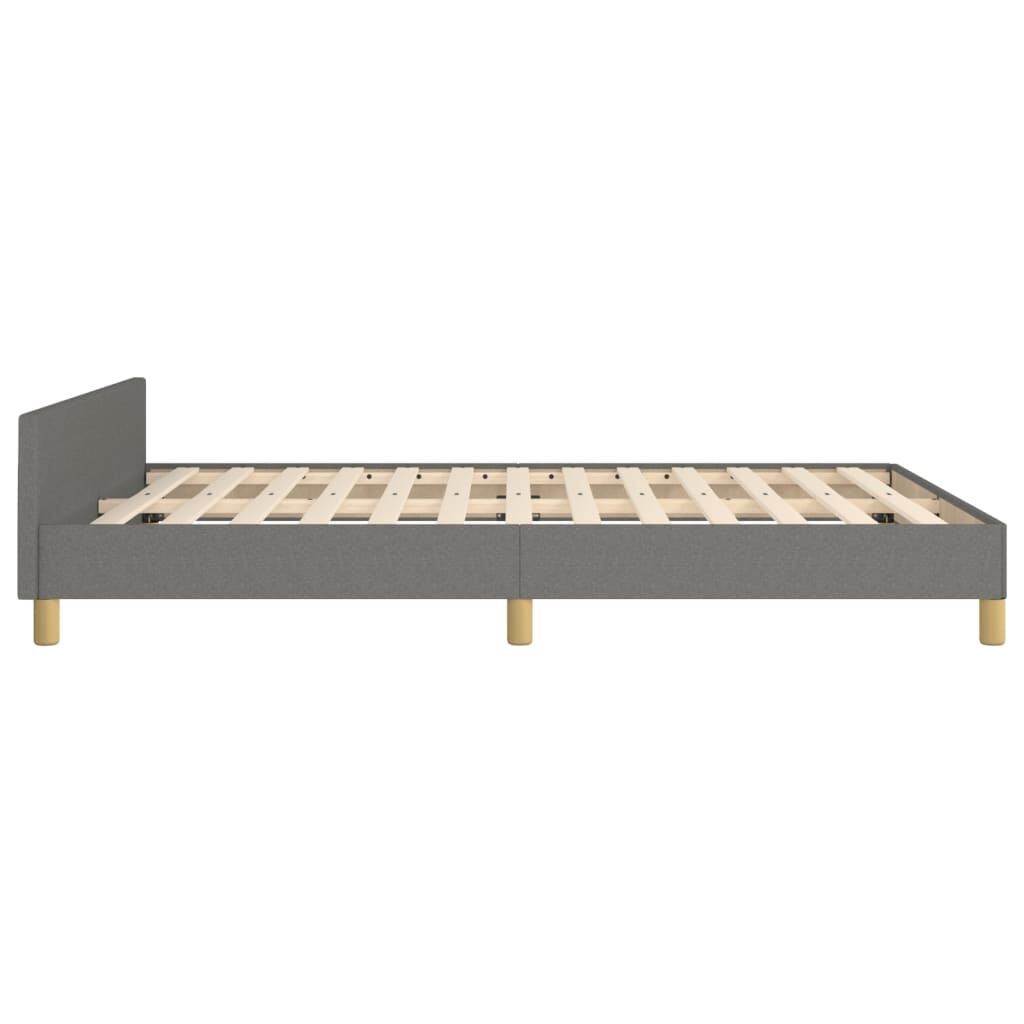 Bed Frame without Mattress Dark Grey 137x187 cm Double Fabric Price