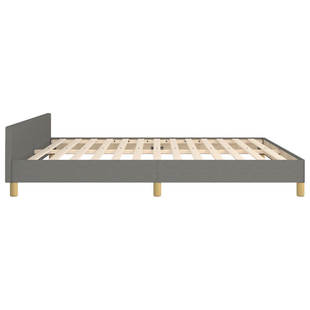 Bed Frame without Mattress Dark Grey 152x203 cm Queen Fabric Price