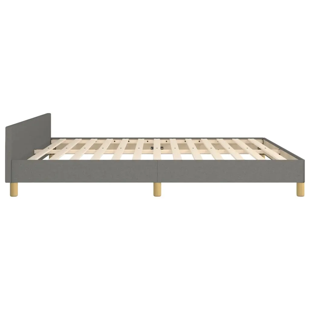 Bed Frame without Mattress Dark Grey 152x203 cm Queen Fabric Price