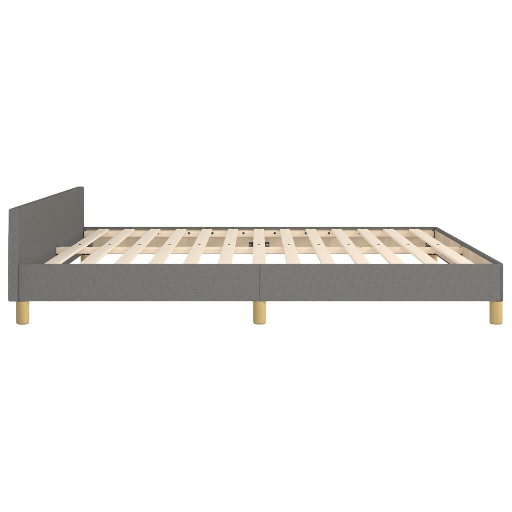 Bed Frame without Mattress Dark Grey 152x203 cm Queen Fabric Price