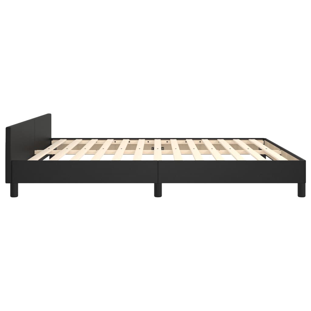 Bed Frame without Mattress Black 152x203 cm Queen Faux Leather Price