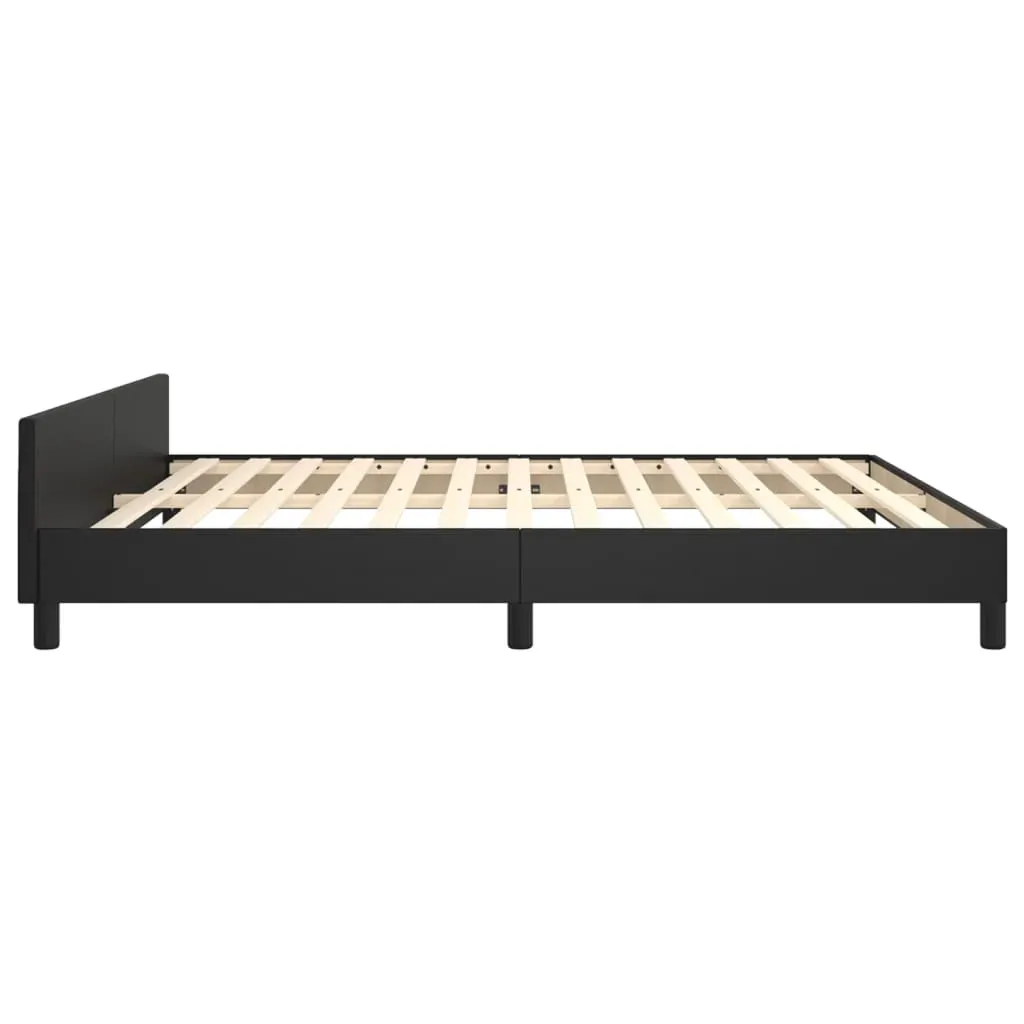 Bed Frame without Mattress Black 152x203 cm Queen Faux Leather Price