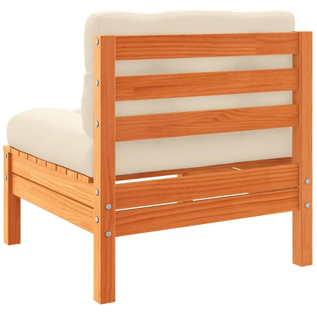 6 Piece Garden Sofa Set with Cushions Wax Brown Solid Wood Pine Price