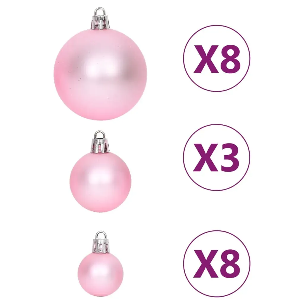 65 Piece Christmas Bauble Set Pink/Red/White Price