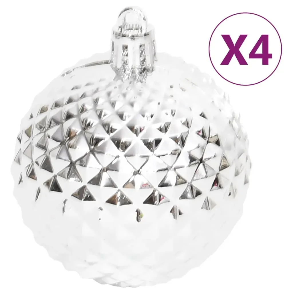 70 Piece Christmas Bauble Set Silver and White Price