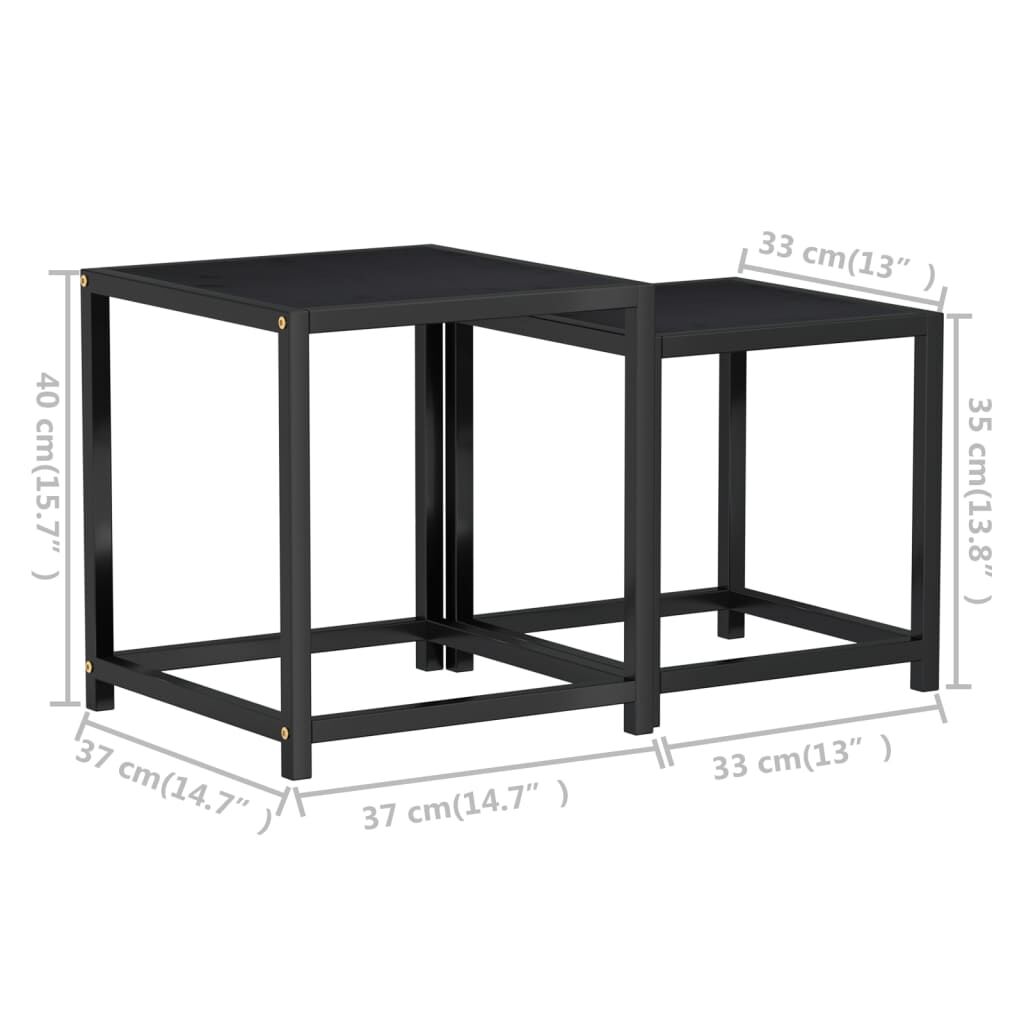 Tea Tables 2 pcs MDF Black Price