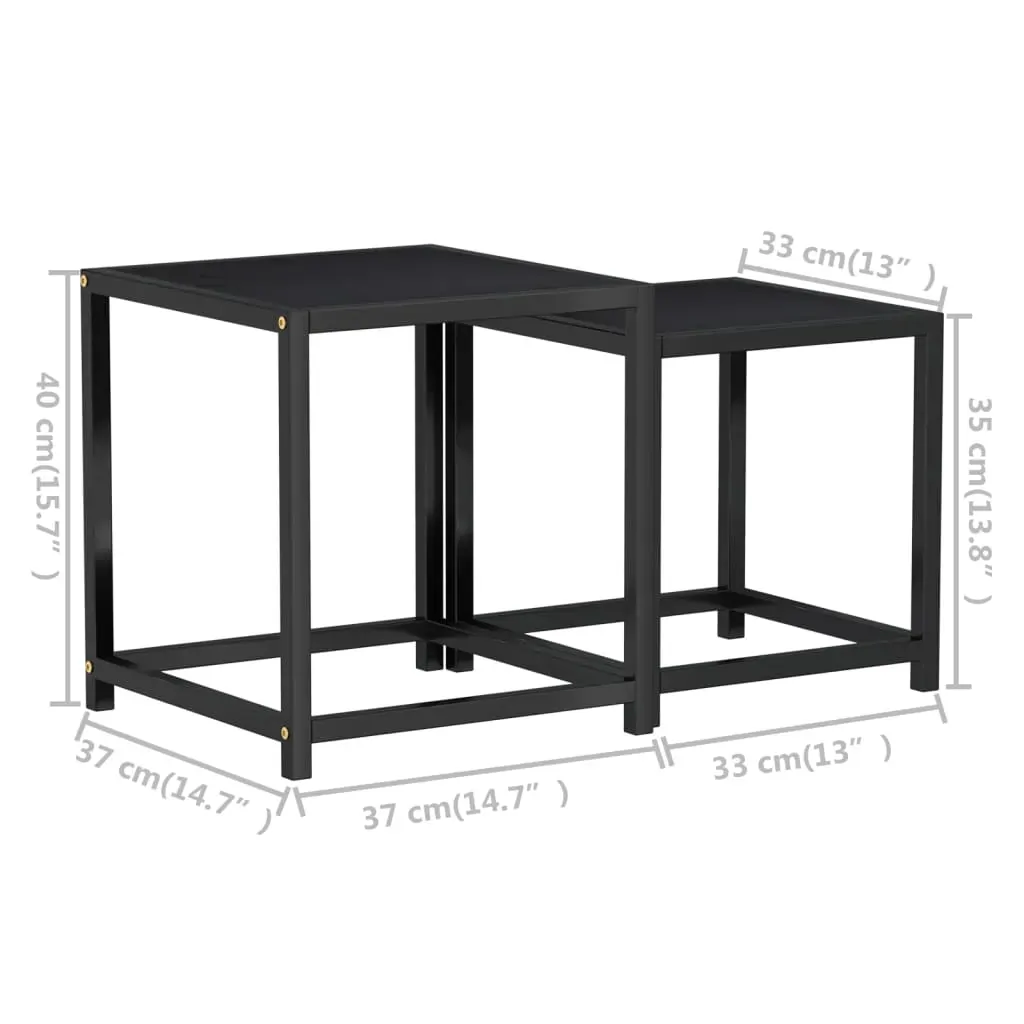 Tea Tables 2 pcs MDF Black Price