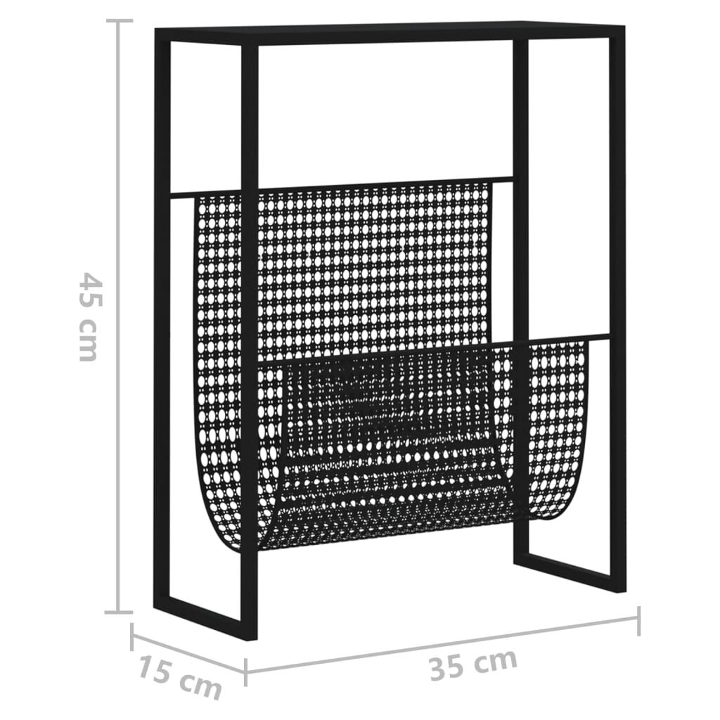 Magazine Rack Black 35x15x45 cm Steel Price