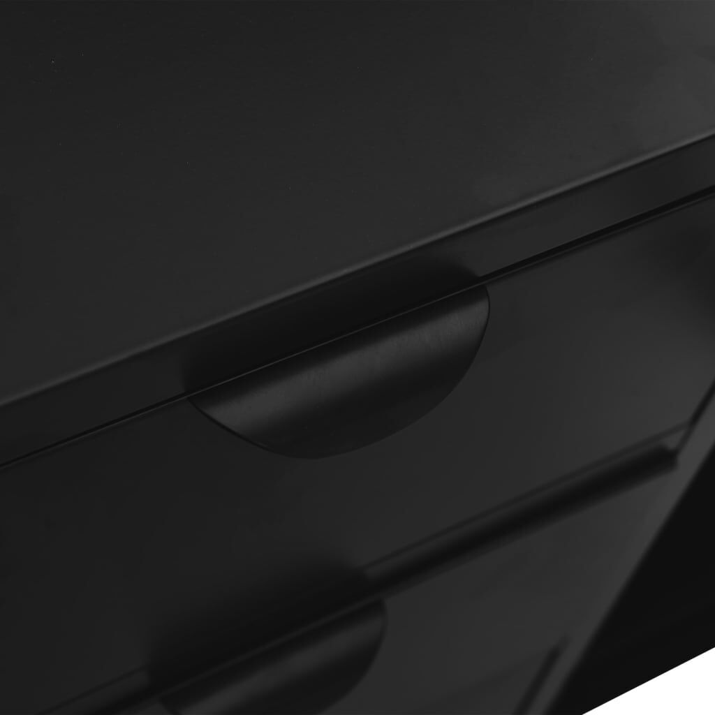 Sideboard Black 105x35x70 cm Steel and Tempered Glass Price