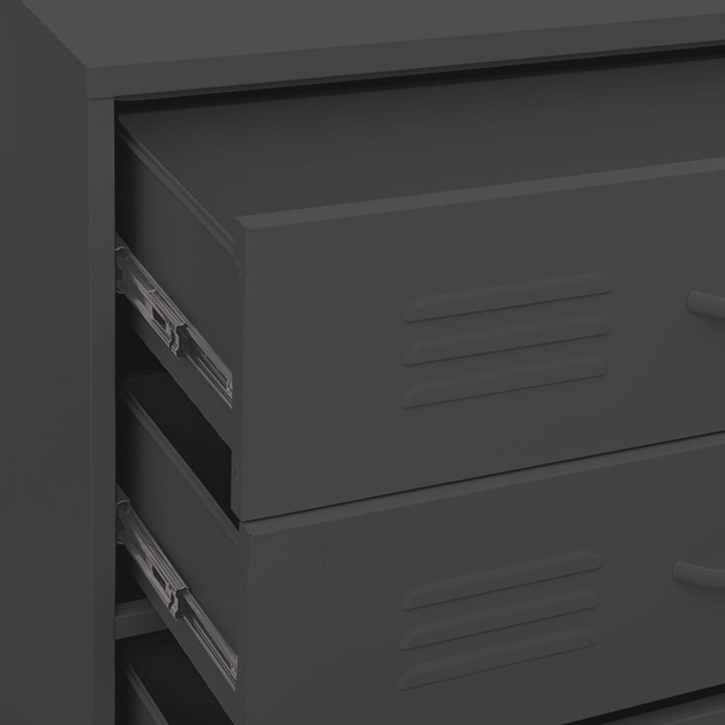 Chest of Drawers Anthracite 80x35x101.5 cm Steel Price