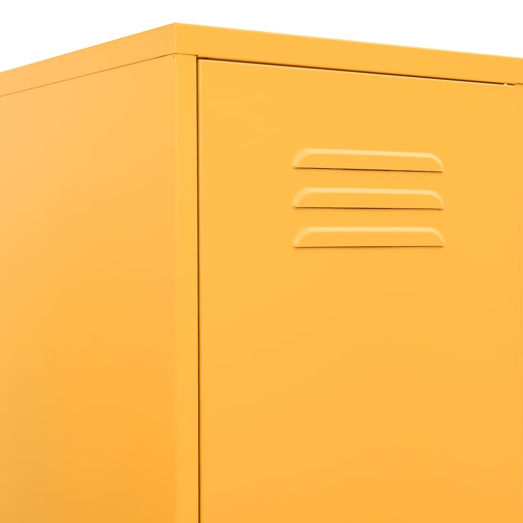 Locker Cabinet Mustard Yellow 35x46x180 cm Steel Price
