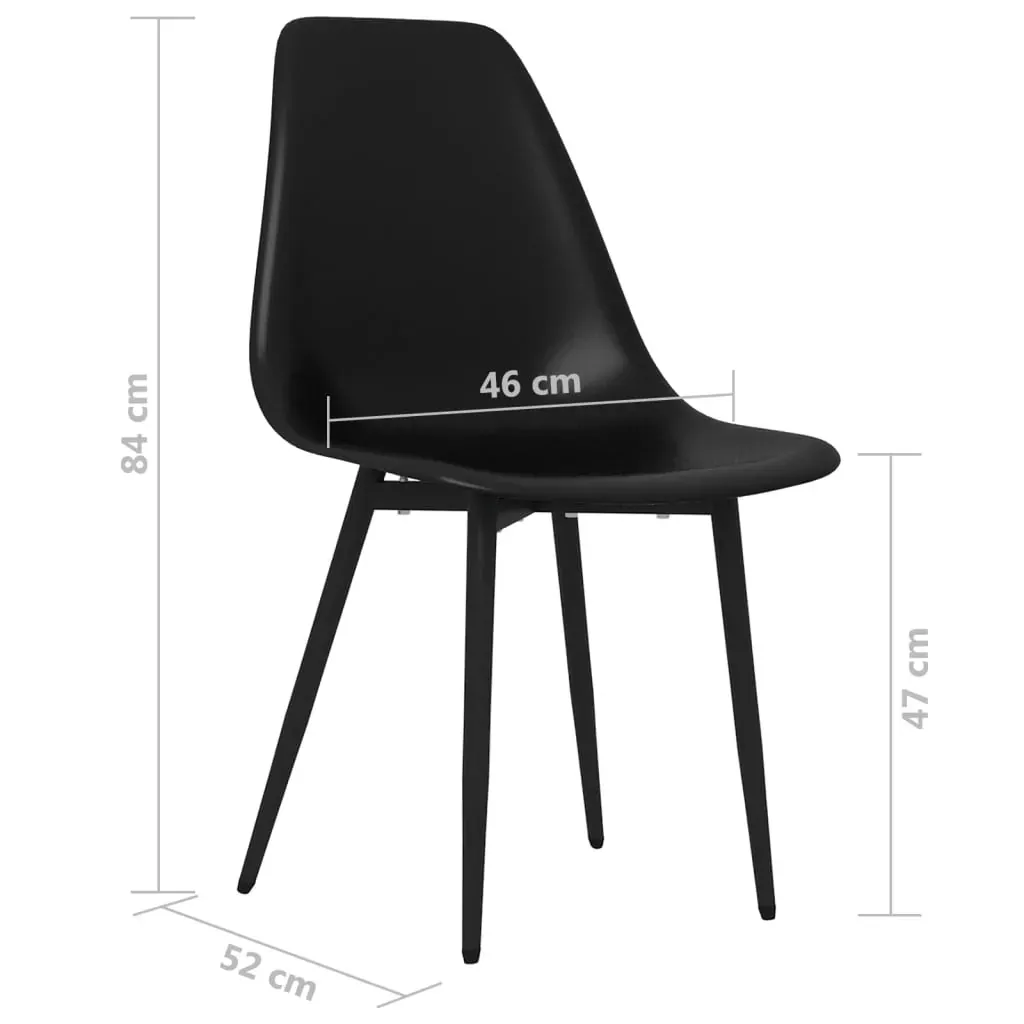 Dining Chairs 4 pcs Black PP Price