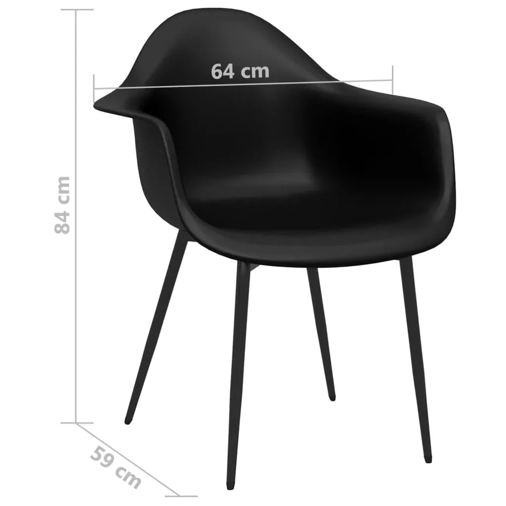 Dining Chairs 4 pcs Black PP Price