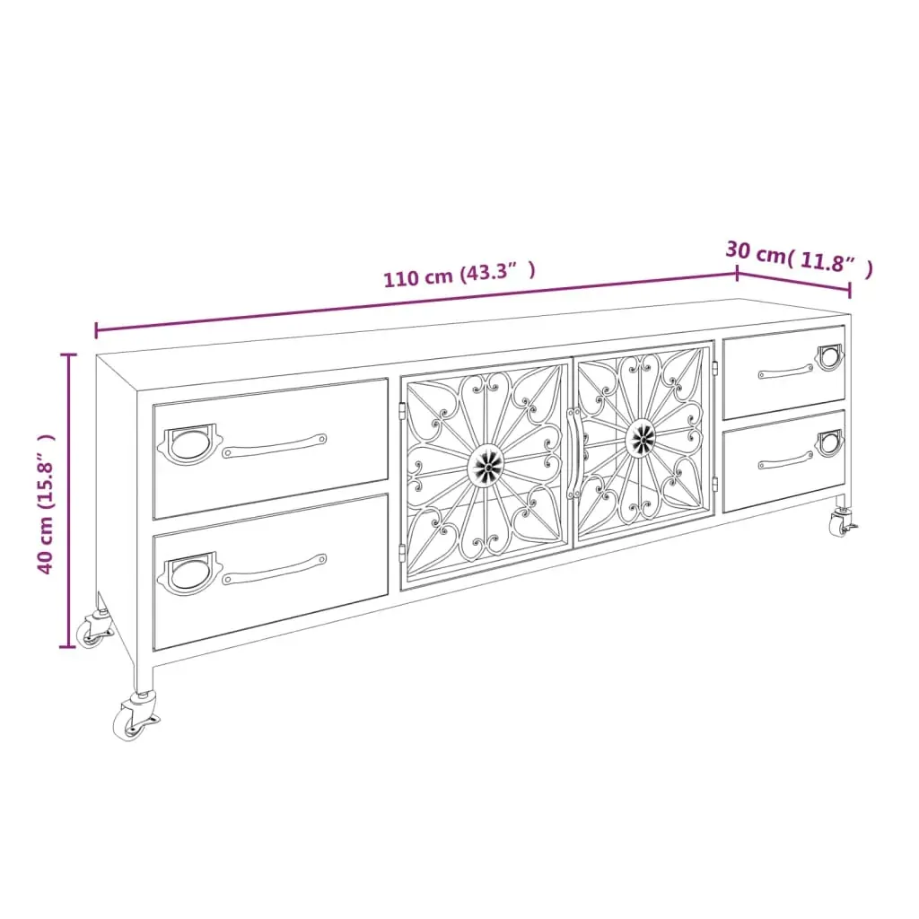 TV Cabinet Silver 110x30x40 cm Iron Price