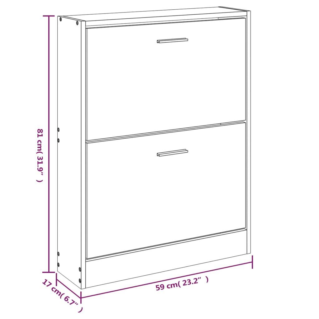 Shoe Cabinet White 59x17x81 cm Engineered Wood Price