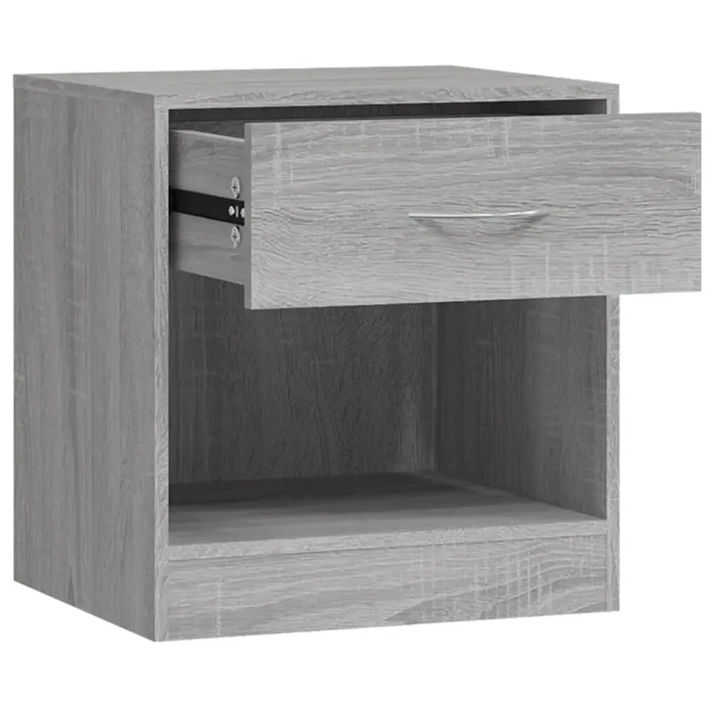 Bedside Cabinets 2 pcs with Drawer Grey Sonoma Price