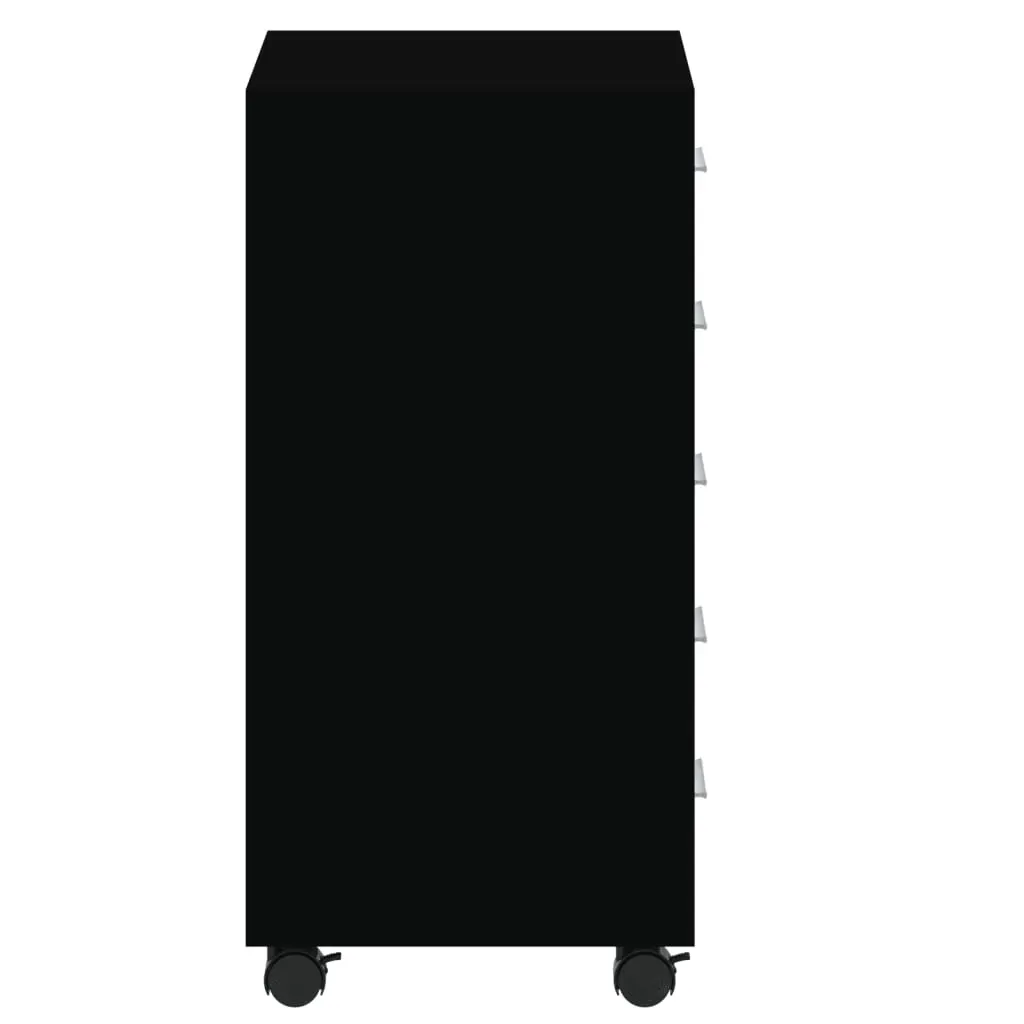 Drawer Cabinet with Castors Black Engineered Wood Price