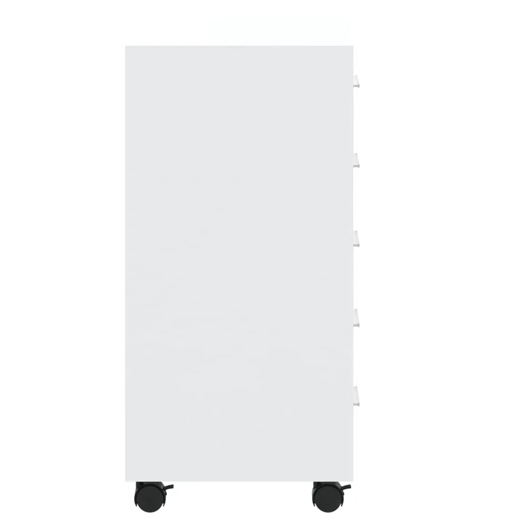 Drawer Cabinet with Castors High Gloss White Engineered Wood Price