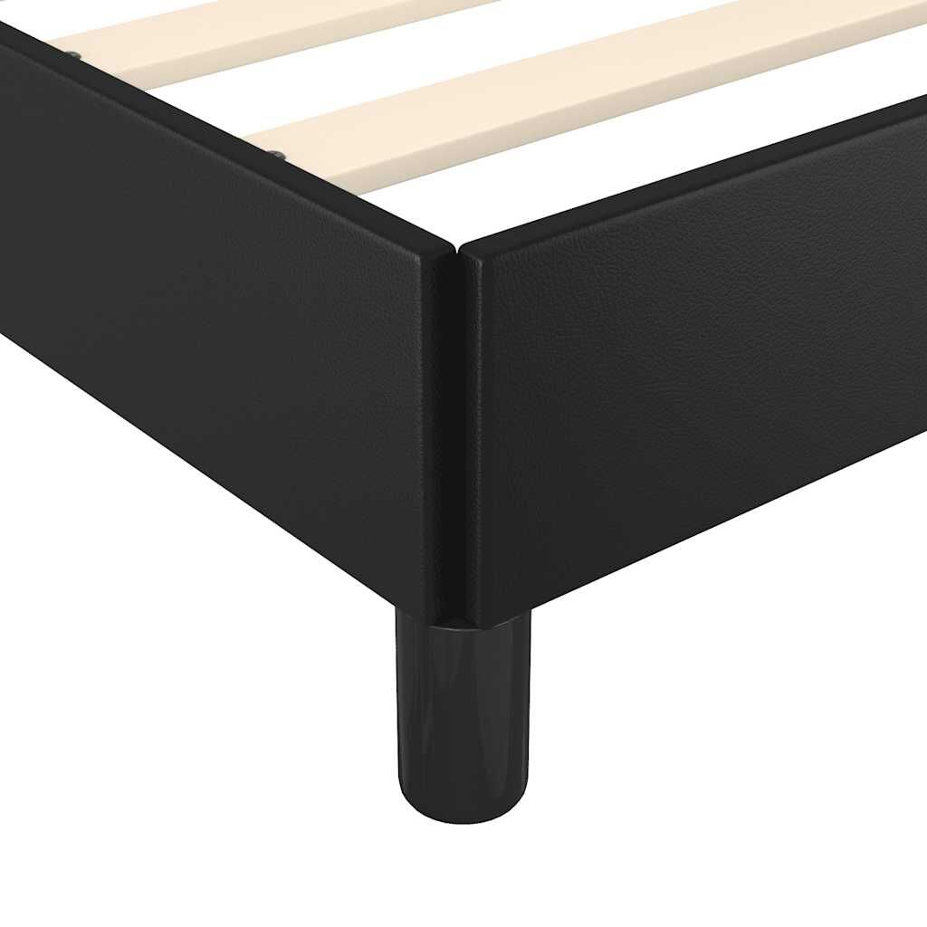 Bed Frame without Mattress Black 137x187 cm Double Faux Leather Price