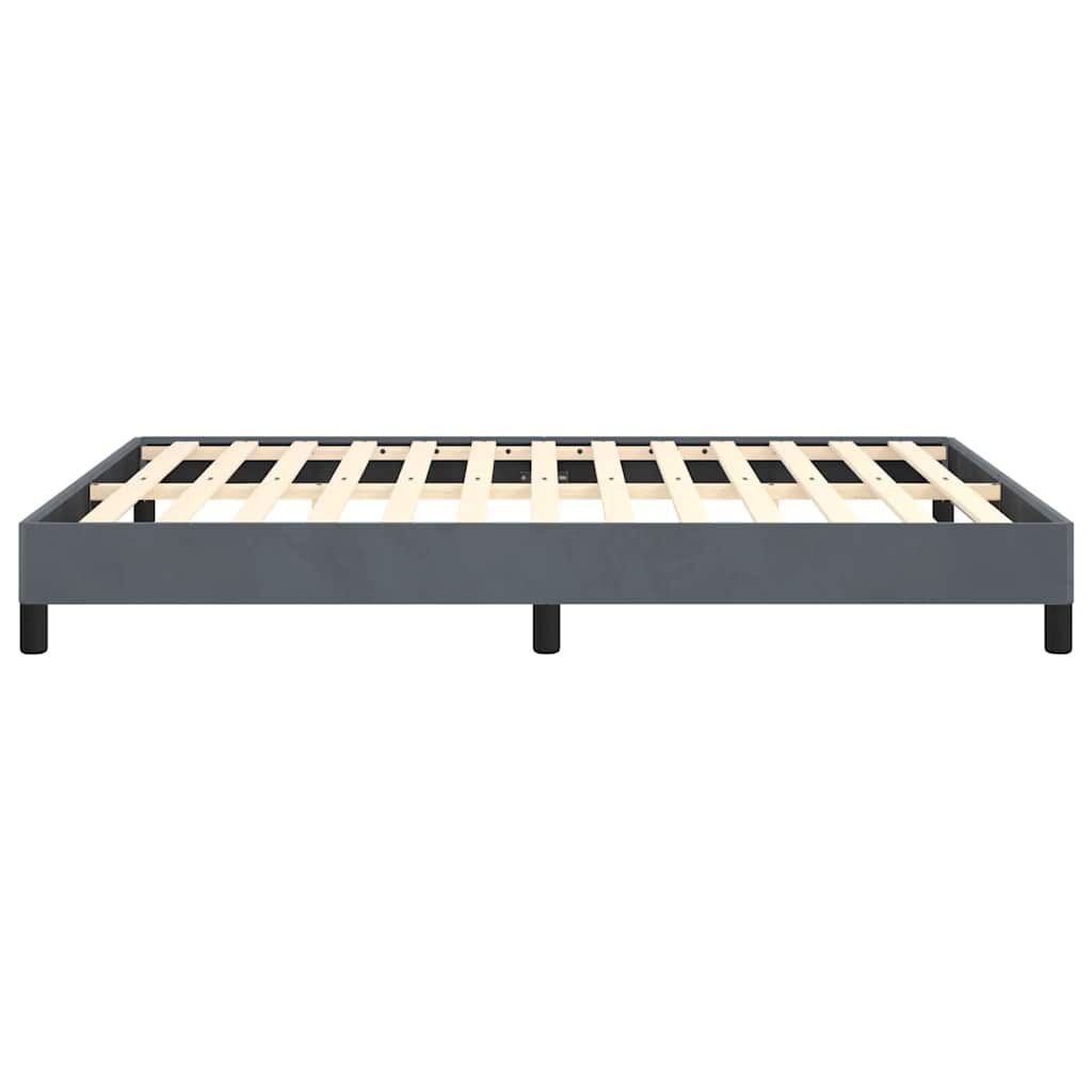 Bed Frame without Mattress Dark Grey 137x187 cm Double Velvet Price