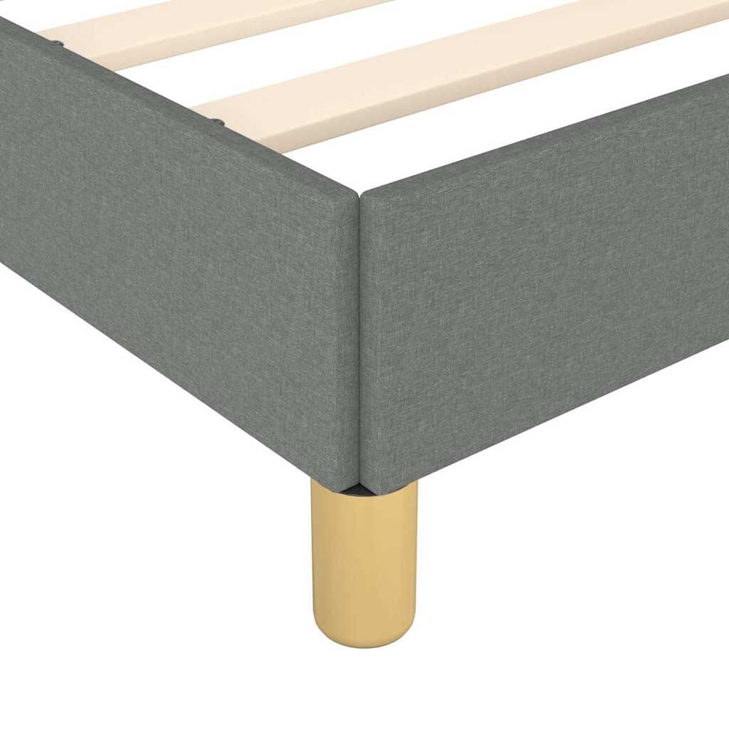 Bed Frame without Mattress Dark Grey Double Fabric Price