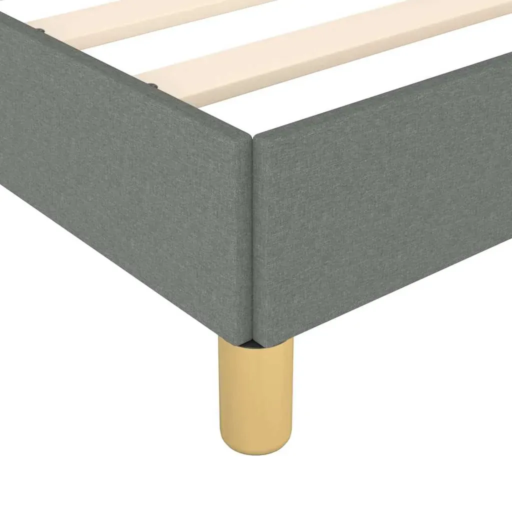 Bed Frame without Mattress Dark Grey Double Fabric Price