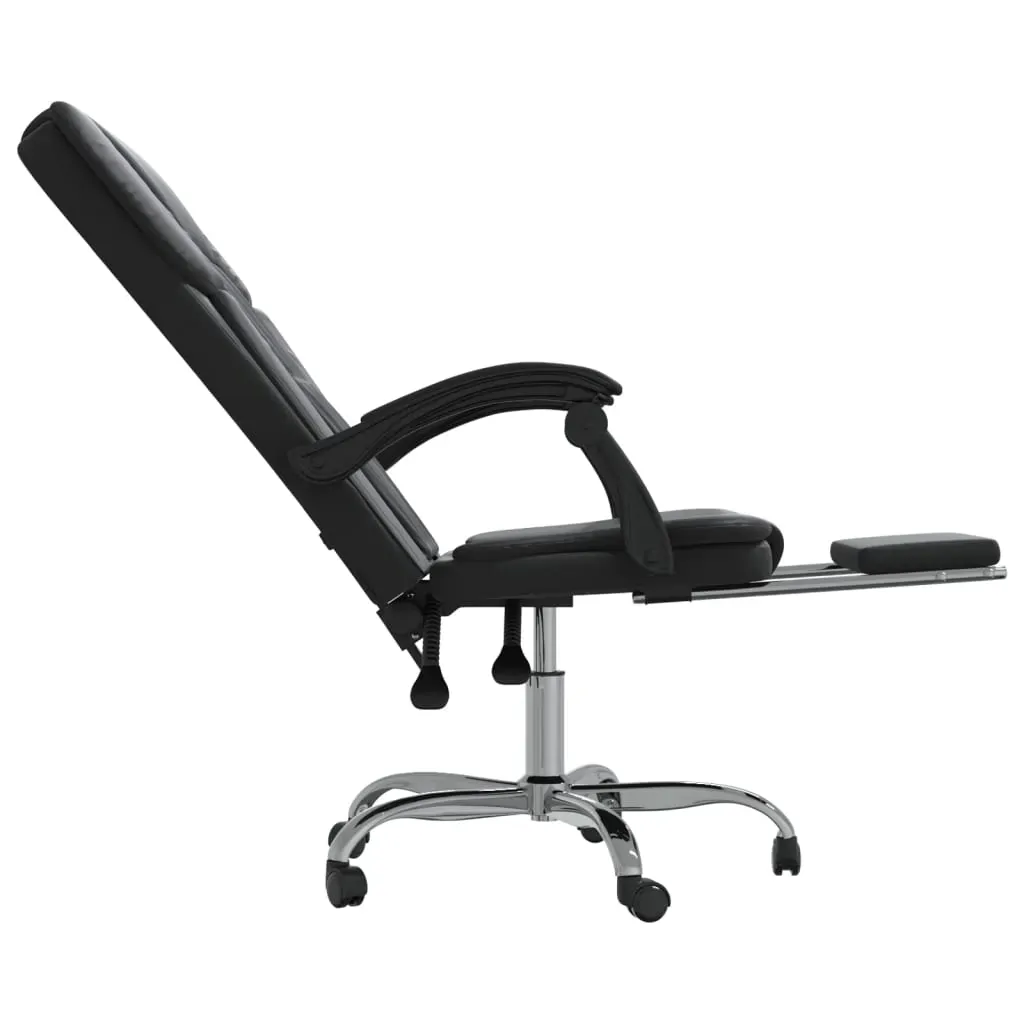Reclining Office Chair Black Faux Leather Price