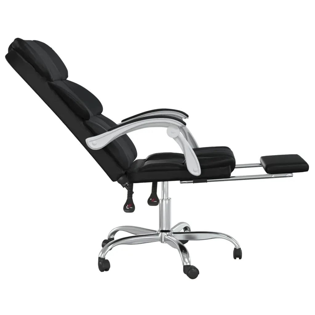 Reclining Office Chair Black Faux Leather Price