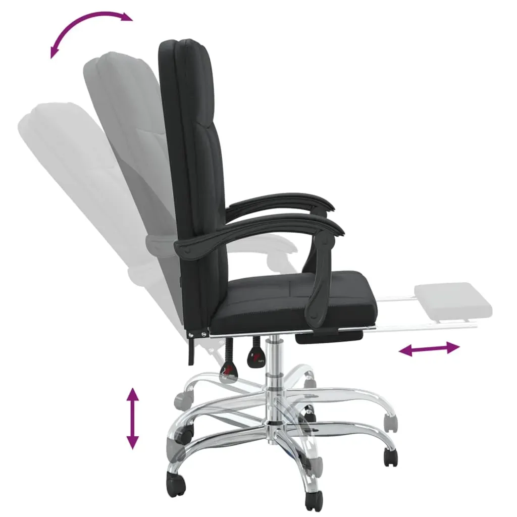 Reclining Office Chair Black Faux Leather Price