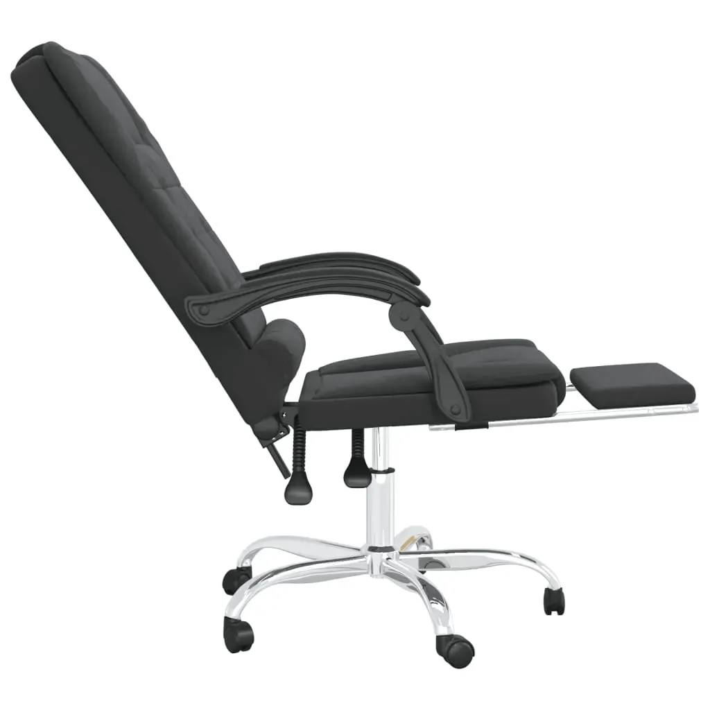 Massage Reclining Office Chair Black Faux Leather Price