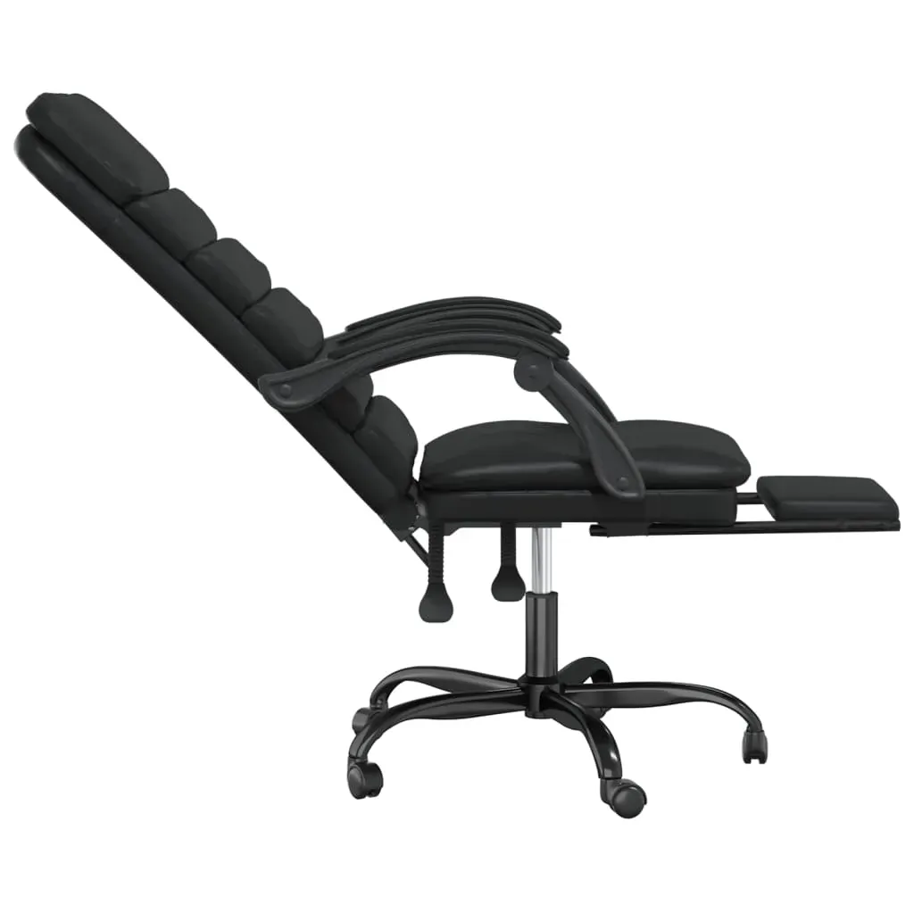 Massage Reclining Office Chair Black Faux Leather Price