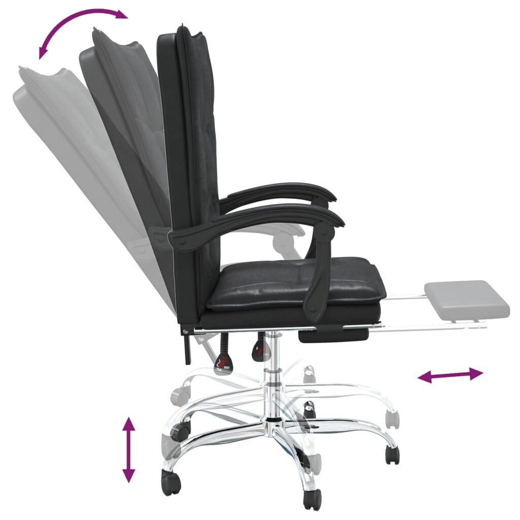 Reclining Office Chair Black Faux Leather Price