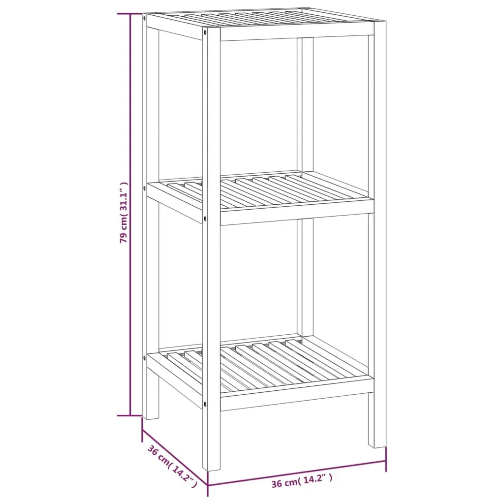Bathroom Shelf 36x36x79 cm Solid Wood Walnut Price