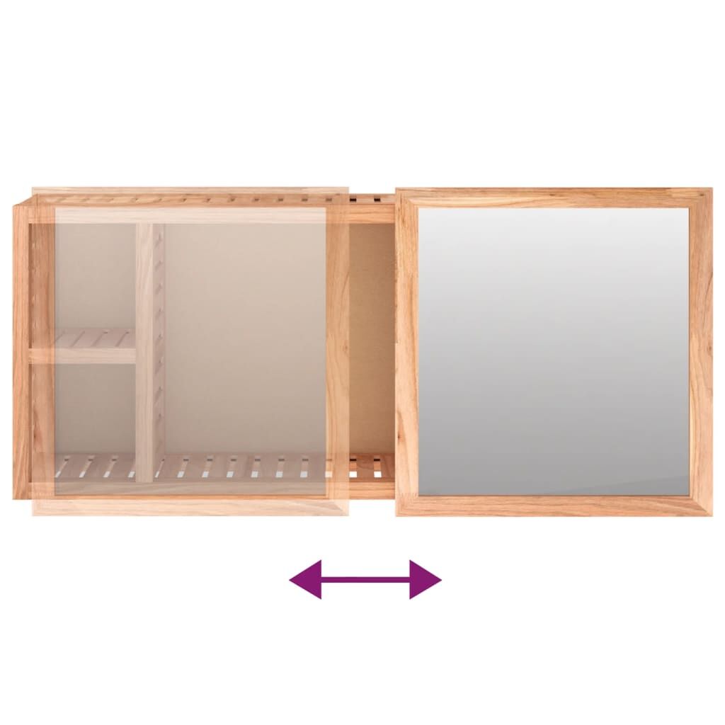 Mirror Cabinet 80x17x34 cm Solid Wood Walnut Price