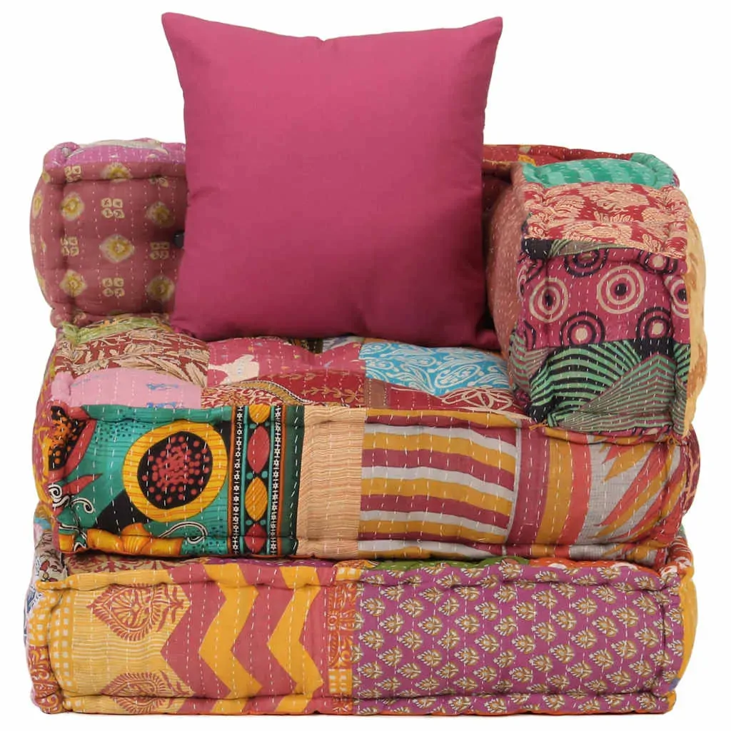 Modular Pouffe with Pillow Patchwork Fabric Price
