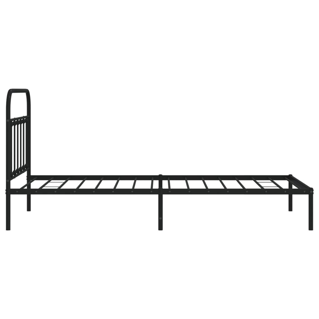 Metal Bed Frame without Mattress with Headboard Black 107x203 cm King Single Price