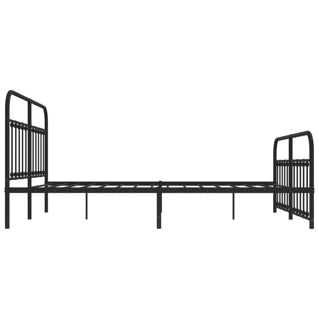 Metal Bed Frame without Mattress with Footboard Black 183x203 cm King Price