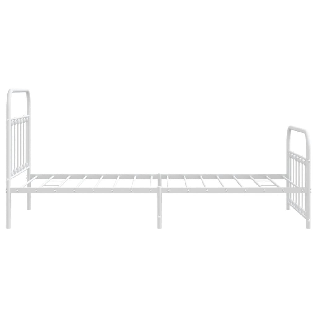 Metal Bed Frame without Mattress with Footboard White 107x203 cm King Single Price