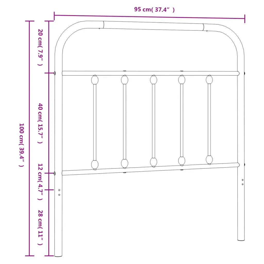 Metal Headboard White 90 cm Price