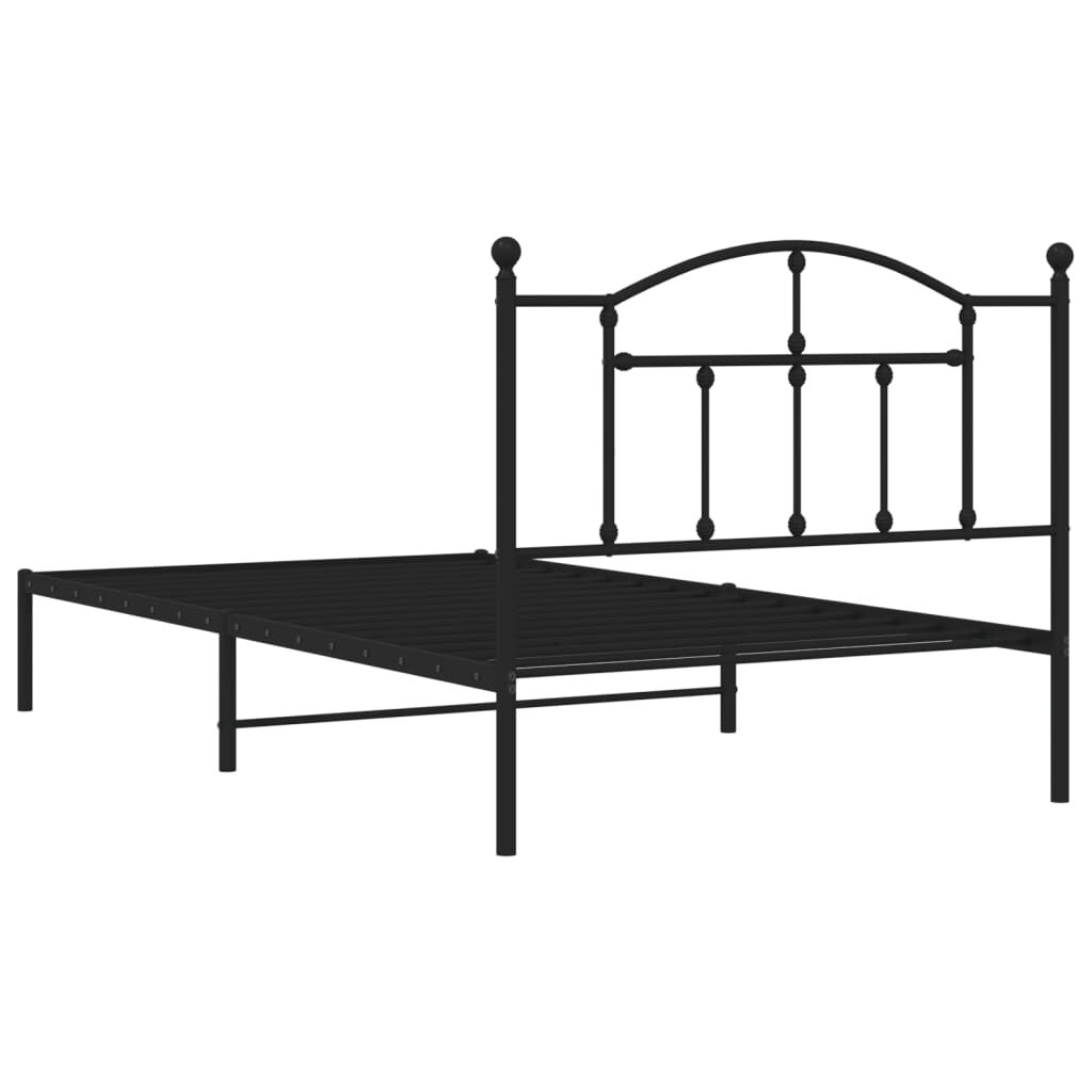 Metal Bed Frame without Mattress with Headboard Black 107x203 cm King Single Price