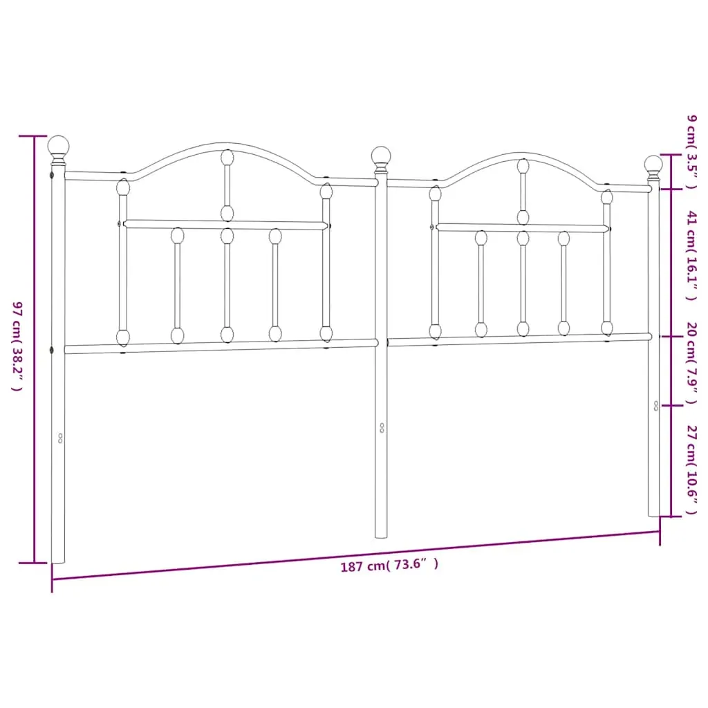 Metal Headboard White 183 cm King Price