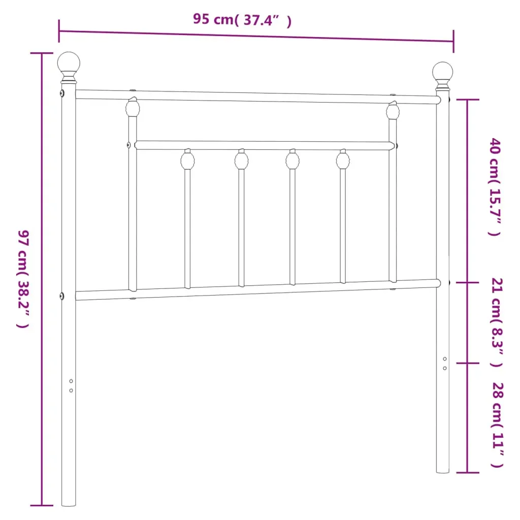 Metal Headboard Black 90 cm Price